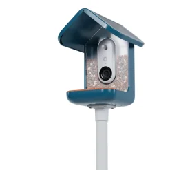 BirdBuddy Solar Pro foderstation med kamera og fuglegendelse