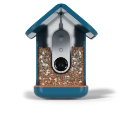 BirdBuddy Solar Pro foderstation med kamera og fuglegendelse