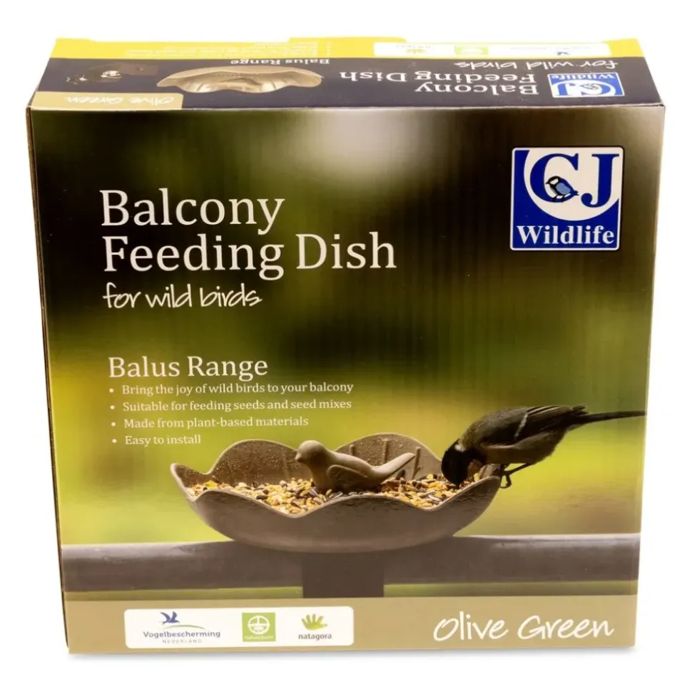CJW Balus fuglefoderskål til balkon – Olivengrøn