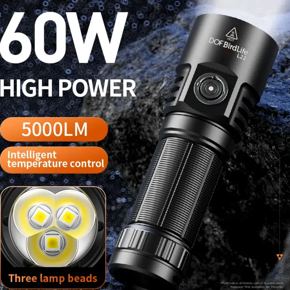 DOF BirdLife L22 60W 5000 Lumens LED lommelygte