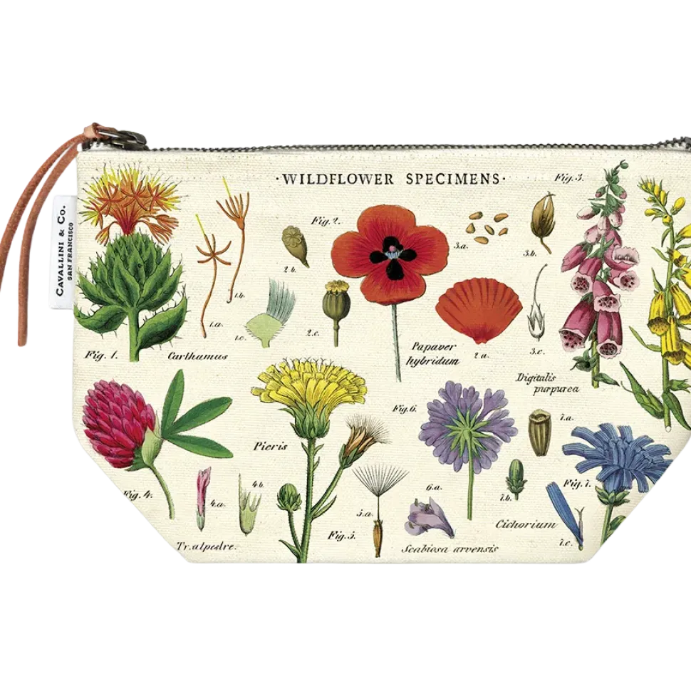Pung med vilde blomster – hvid