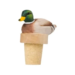 Wildlife Garden Flaskeprop med håndskåret gråand